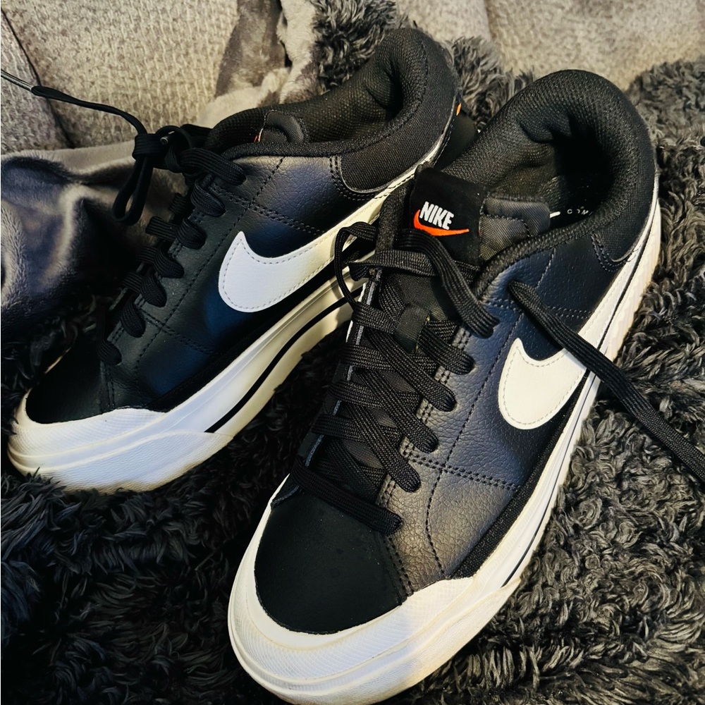 Nike Women's Black and White Platform Sneakers